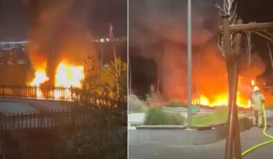 İstanbul’da çocuk parkında yangın: Alev alev yandı!