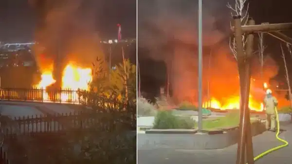 İstanbul’da çocuk parkında yangın: Alev alev yandı!