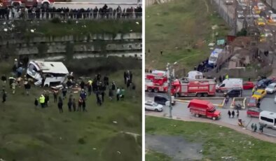 İstanbul’da facia gibi kaza… Esenyurt’ta işçi servisi şarampole yuvarlandı: Ölü ve yaralılar var!
