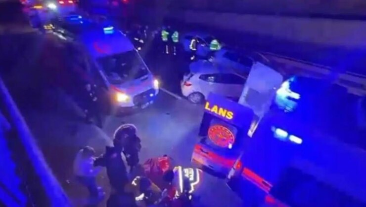 İstanbul’da feci kaza… 7 araç birbirine girdi: Yaralılar var!