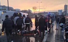 İstanbul’da havaalanı personel servisi kaza yaptı: 1 ağır 11 yaralı!