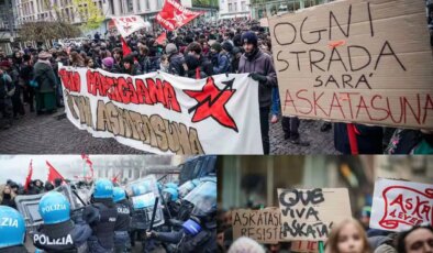 İtalya’da sokaklar karıştı: Polisle göstericiler karşı karşıya geldi