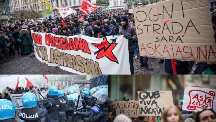 İtalya’da sokaklar karıştı: Polisle göstericiler karşı karşıya geldi