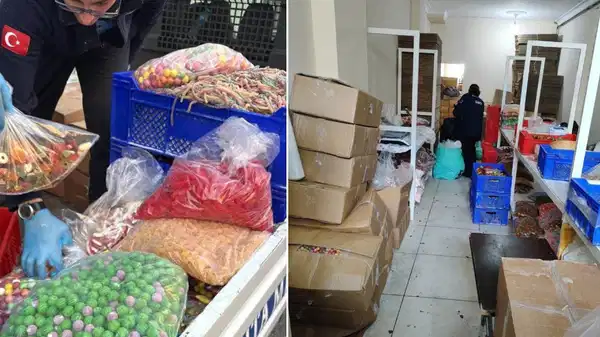Kaçak şekerleme atölyesine baskın: 9 ton 400 kilo ürün imha edildi