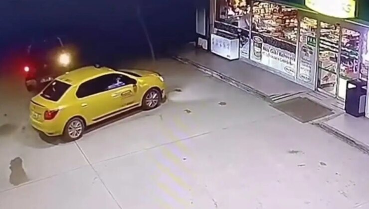 Kameralar kayıttaydı… Marketteki arkadaşının taksisini çaldı!