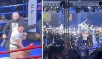 Kickboks maçında ring savaş alanına döndü