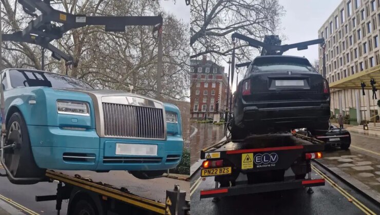 Londra’da kaldırımı işgal eden lüks araçlara belediye müdahalesi