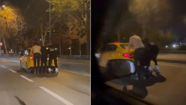 Maltepe’de patenli 3 kişinin tehlikeli yolculuğu kamerada