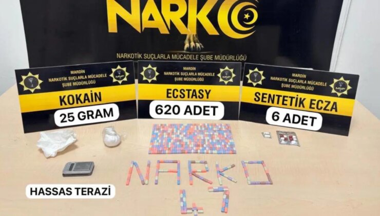 Mardin’de 620 adet uyuşturucu hap ele geçirildi