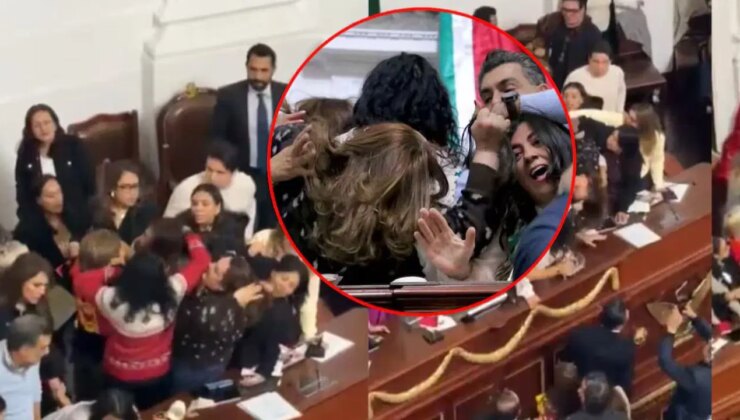 Meksiko Şehri Kongresi’nde kavga: Saç baş birbirlerine girdiler