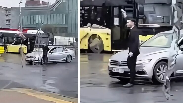 Otobüs durağında havaya ateş açtı, bir de arkadaşına kayıt aldırdı