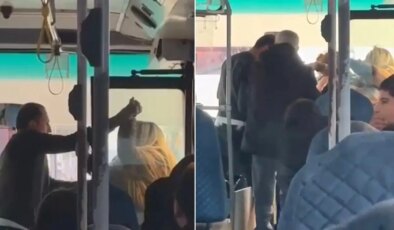 Otobüste kavga: Şoför ve yolcu birbirine girdi!