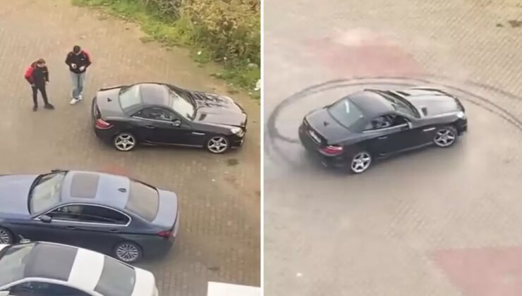 Özel hastanede skandal görüntüler! Hastaya ait milyonluk araçla drift attı