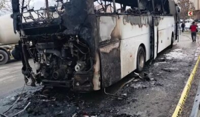 Silivri’de işçi servisi alevlere teslim oldu