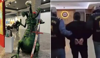 Şişli’de gericileri kızdıran heykeli yapan ve sergileyenler tutuklandı