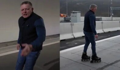 Slovakya’nın en uzun tüneli açıldı: Başbakan paten kaydı