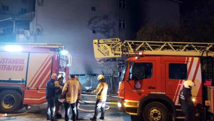 Sultanbeyli’de boya kaporta dükkanında yangın: 4 araç yandı