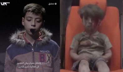 Suriye’de zafer günü: Devrimin sembolü Ümran bebek sahneye çıktı