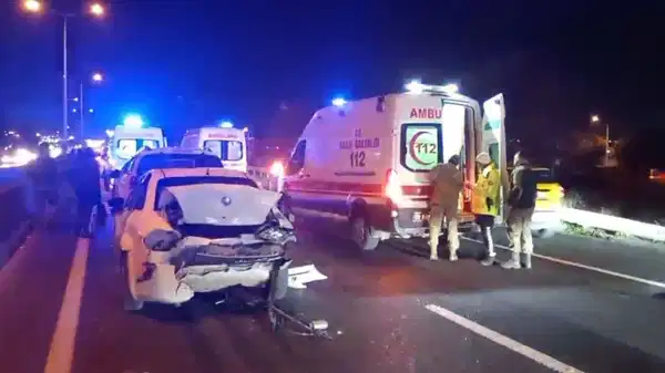 Tekirdağ’da 5 araçlı zincirleme kaza: Yaralılar var!