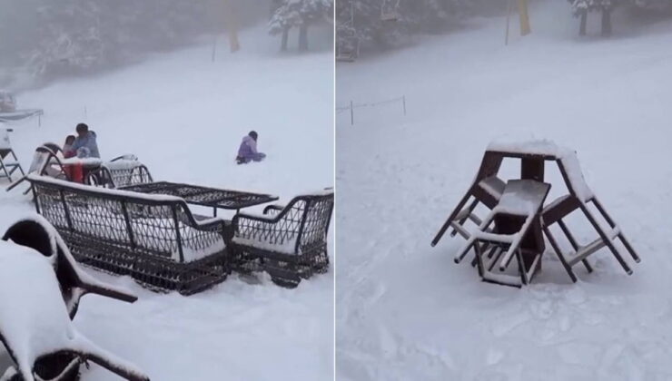 Uludağ’da yoğun kar: 5 santimetreye ulaştı