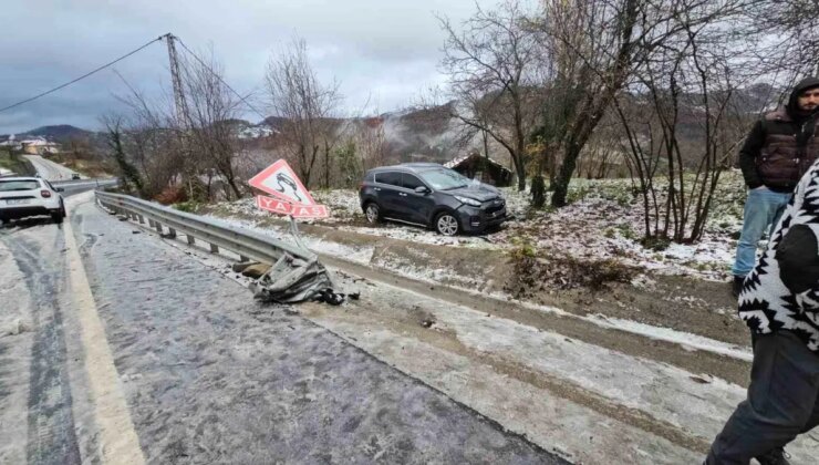 Zonguldak’ta kar yağışı kazayı beraberinde getirdi: 2 kişi yaralandı