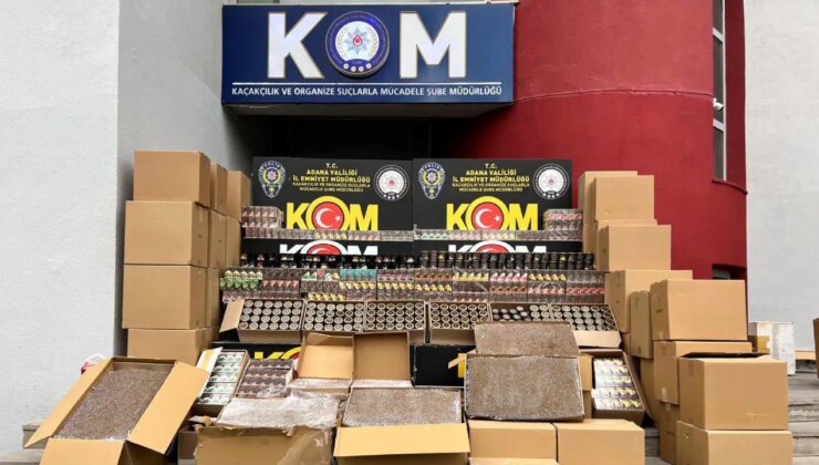 Adana’da kaçak 700 bin makaron ve 1720 paket nargile tütünü ele geçirildi