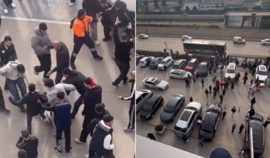 Anbean kaydedildi… Karnesini alan liseliler AVM otoparkında birbirine girdi!