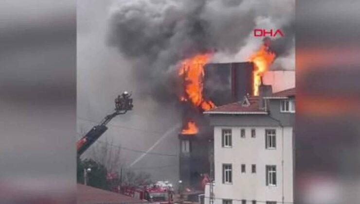 Ataşehir’de 4 katlı işyerinde yangın!