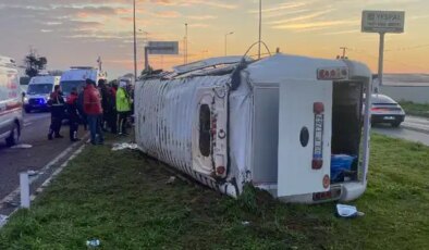 Aydın’da işçi servisi devrildi: Çok sayıda kişi yaralandı!