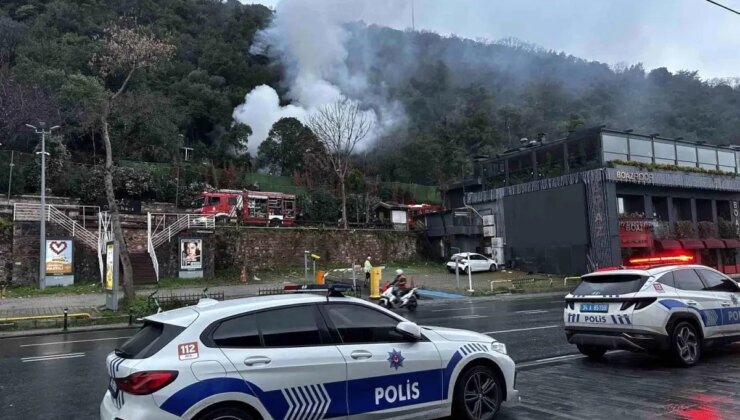 Beşiktaş’ta korkutan yangın: Müştemilat alev alev yandı