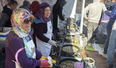 Bodrum’da Hamsi Festivali’nde 3 ton hamsi dağıtıldı, 100 metrelik kuyruk oluştu