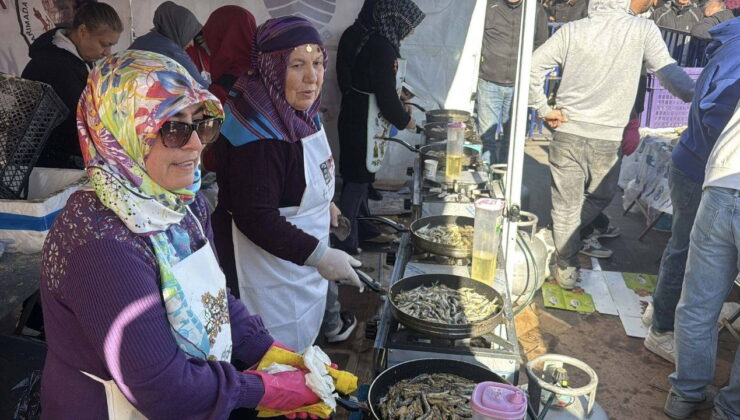 Bodrum’da Hamsi Festivali’nde 3 ton hamsi dağıtıldı, 100 metrelik kuyruk oluştu