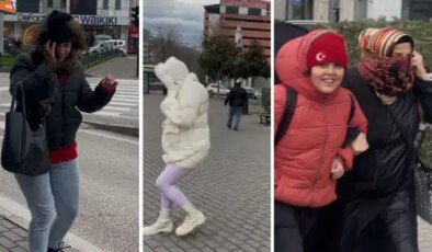 Bursa’da fırtına uçurdu! 60 kilonun altındakiler yolda yürümekte güçlük çekti…