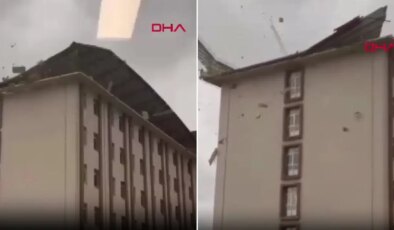 Bursa’da şiddetli lodos korku dolu anlar yaşattı: KYK Kız Yurdu’nun çatısı uçtu