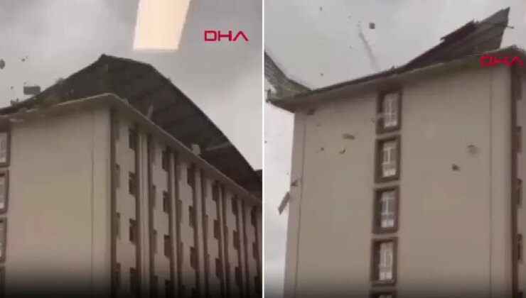 Bursa’da şiddetli lodos korku dolu anlar yaşattı: KYK Kız Yurdu’nun çatısı uçtu