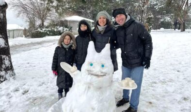 Çamlıca’da çocuklar karın keyfini doyasıya çıkardı