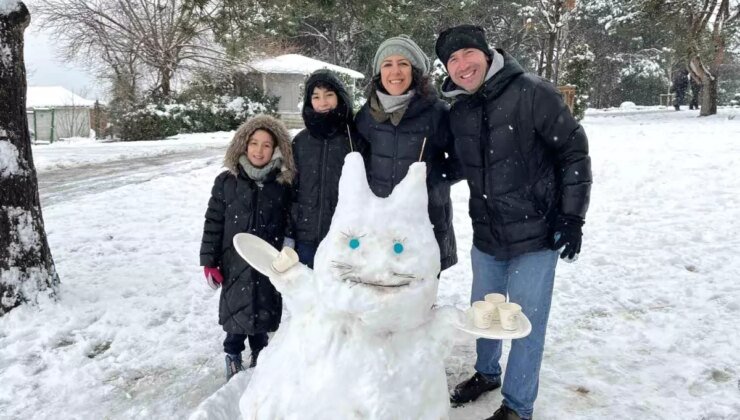 Çamlıca’da çocuklar karın keyfini doyasıya çıkardı