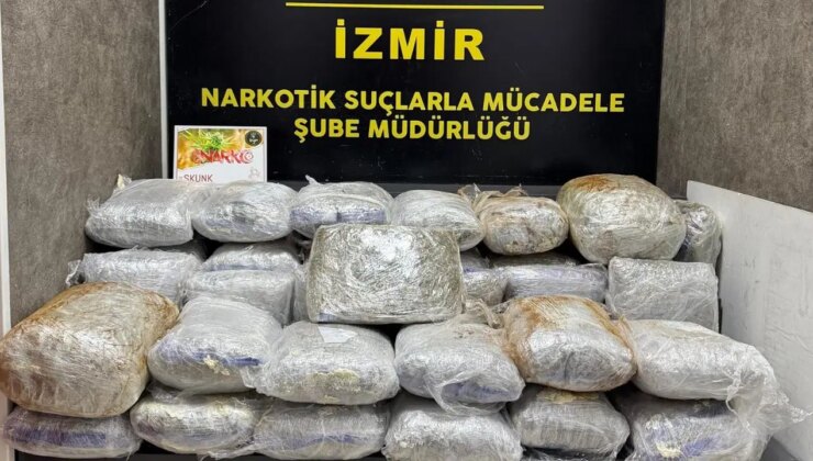 Çeşme’de ekiplerden ‘uyuşturucu’ operasyonu: 65 kilo skunk ele geçirildi
