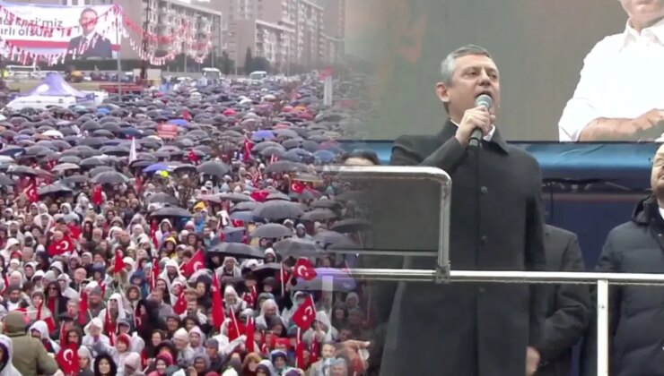 CHP’nin Denizli mitingi başladı: Yurttaş yağmurlu havaya aldırış etmeden meydanı doldurdu