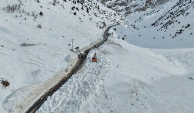 Çığ nedeniyle kapanan Van-Çatak kara yolunda ulaşım tek şeritten verilmeye başlandı