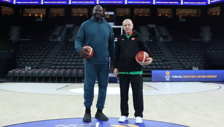 Cumhurbaşkanı Erdoğan, eski NBA oyuncusu Shaquille O’Neal ile bir araya geldi