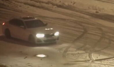 Dinlenme tesisinde karda ‘drift’ attı: Ehliyeti iptal edildi