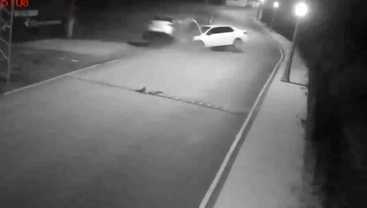 Ehliyetsiz sürücü kazaya karışmıştı anların kamera görüntüsü oraya çıktı