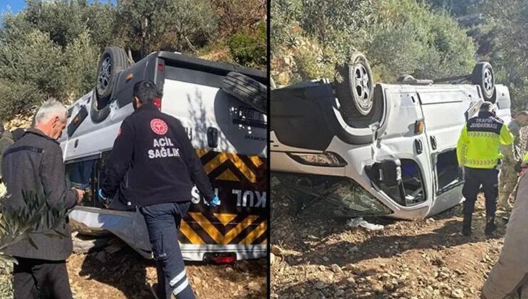 Hatay’da öğrenci servis minibüsü şarampole yuvarlandı: Yaralılar var!