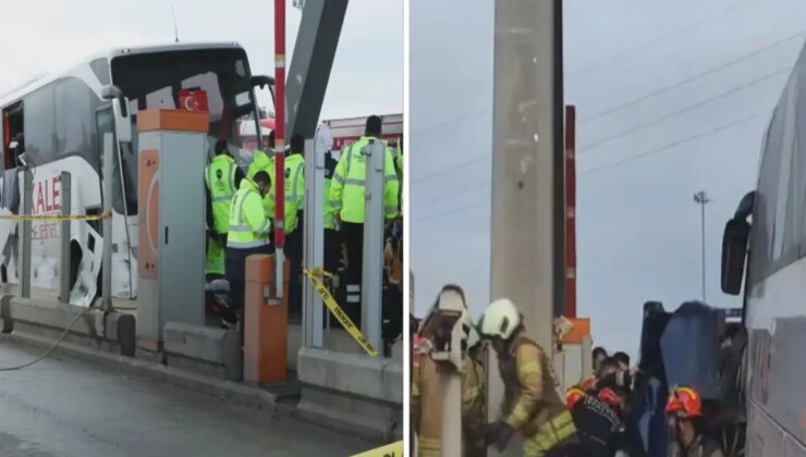 İstanbul’da korkunç kaza! Gişeye girmek isteyen araca otobüs çarptı