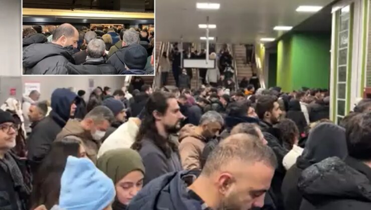 Karın etkili olduğu İstanbul’da metro istasyonunda insan seli oluştu