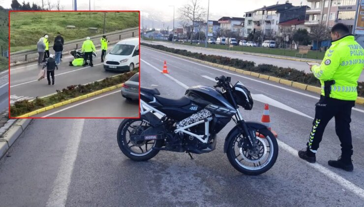 Kontrol noktasından kaçan motosikletli polise çarptı