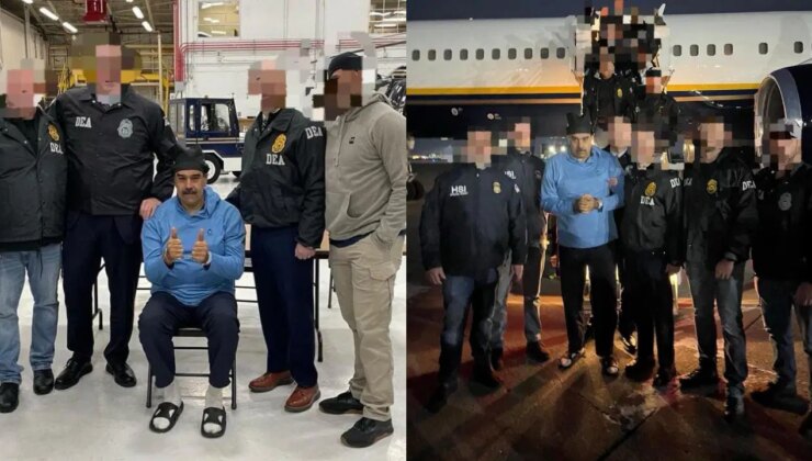 Maduro’nun uçaktan indirildiği görüntüler ortaya çıktı