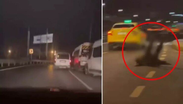 Park halindeki minibüslere çarpıp yere yığıldı