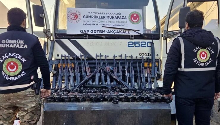 Şanlıurfa’da operasyon: Gümrük kapısında 52 adet uzun namlulu silah ele geçirildi
